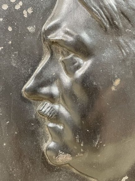 Original Nazi Era German Heavy Metal HITLER Plaque — image 2