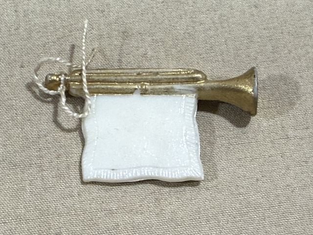 Original Nazi Era German WHW Donation Hitler Youth Trumpet w/Banner — image 2