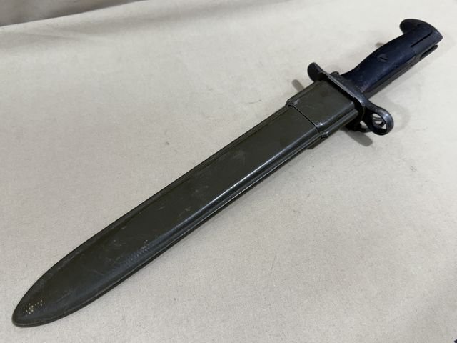 Original WWII US M1 Garand Bayonet and Scabbard, AFH — image 20