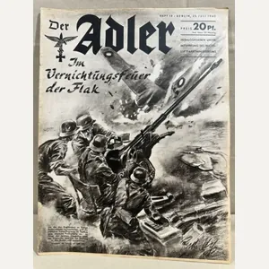 Original WWII German Luftwaffe Magazine Der Adler, July 1940