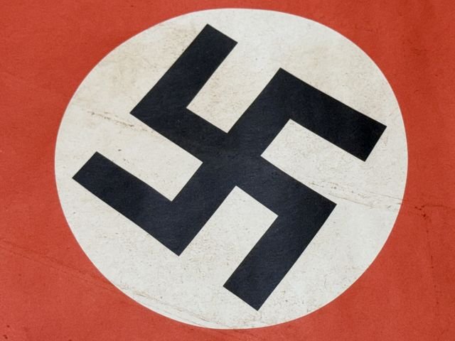 Original Nazi Era German Paper Party Rally Flag, UNUSED! — image 2