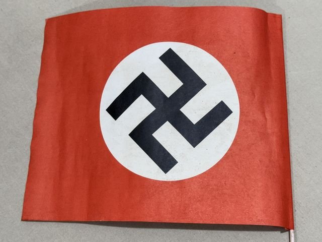 Original Nazi Era German Paper Party Rally Flag, UNUSED! — image 4