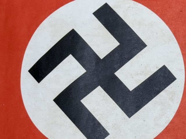 Original Nazi Era German Paper Party Rally Flag, UNUSED! — image 5