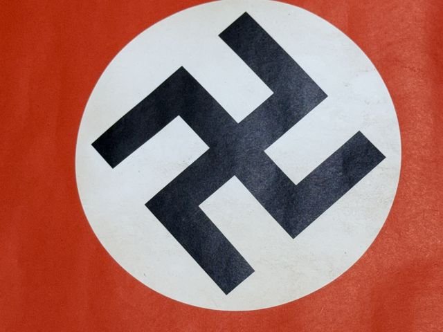 Original Nazi Era German Paper Party Rally Flag, UNUSED! — image 6