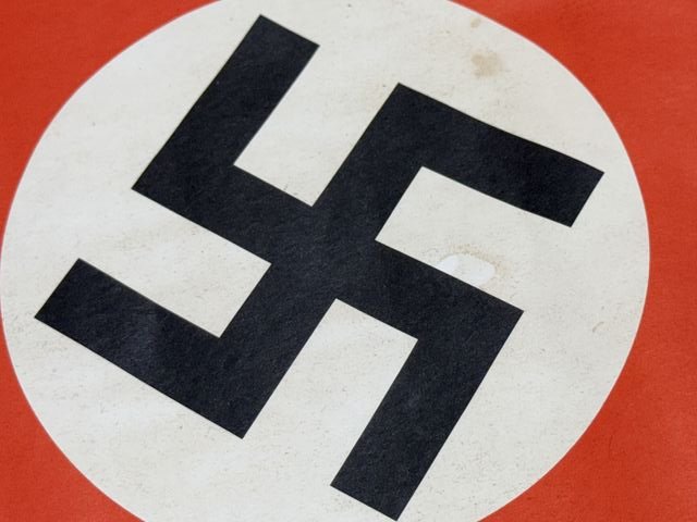 Original Nazi Era German Paper Party Rally Flag, UNUSED! — image 2