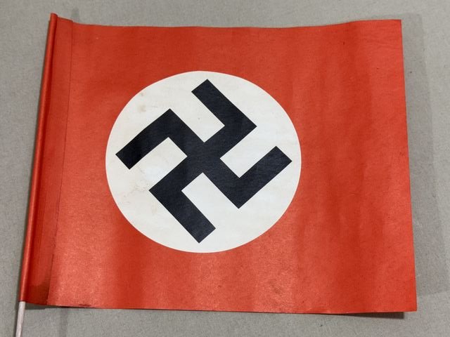 Original Nazi Era German Paper Party Rally Flag, UNUSED! — image 4