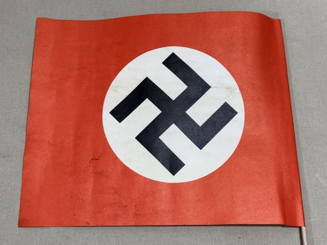 Original Nazi Era German Paper Party Rally Flag, UNUSED! — image 4