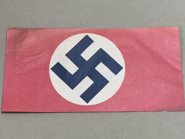 Original Nazi Era German Paper Party Rally Flag, UNUSED! — image 5