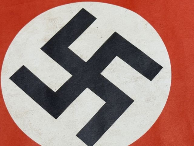Original Nazi Era German Paper Party Rally Flag, UNUSED! — image 2