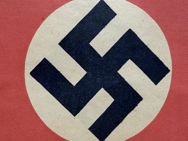 Original Nazi Era German Paper Party Rally Flag, UNUSED! — image 2