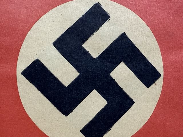 Original Nazi Era German Paper Party Rally Flag, UNUSED! — image 4