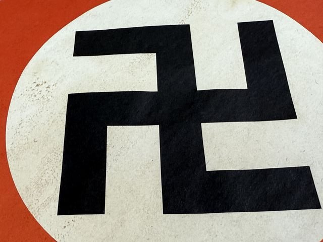 Original Nazi Era German Paper NSDAP Party Rally Flag, UNUSED! — image 7
