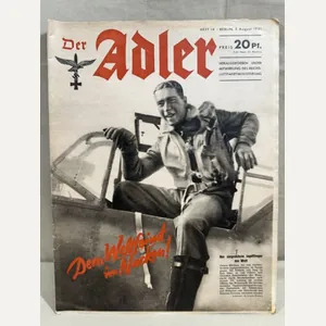 Original WWII German Luftwaffe Magazine Der Adler, August 1941 CRETE!
