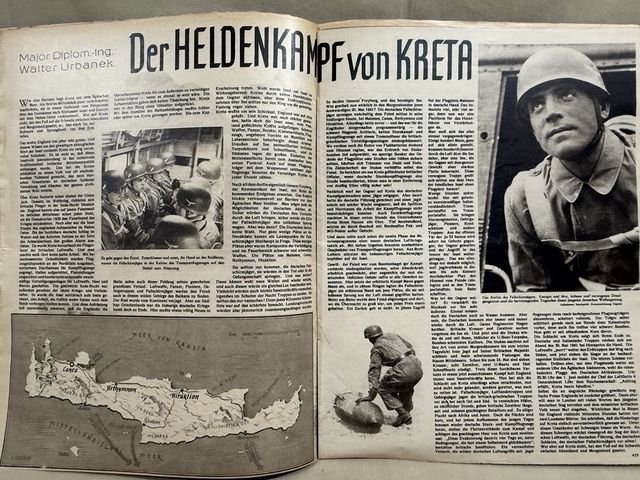 Original WWII German Luftwaffe Magazine Der Adler, August 1941 CRETE! — image 8
