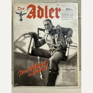 Original WWII German Luftwaffe Magazine Der Adler, August 1941 CRETE!