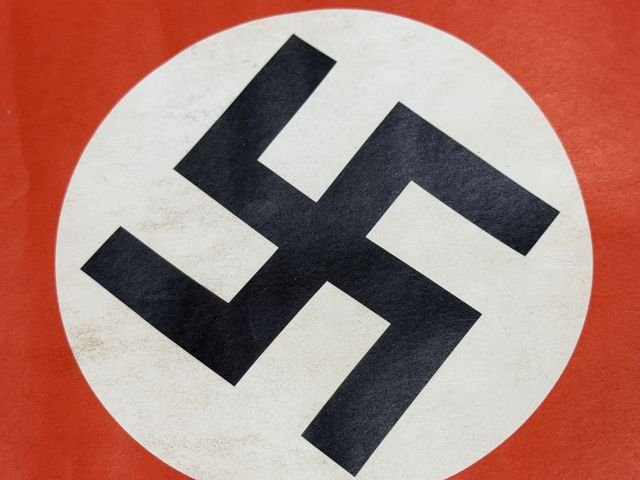 Original Nazi Era German Paper Party Rally Flag, UNUSED! — image 2