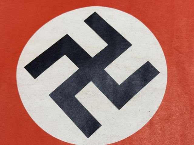 Original Nazi Era German Paper Party Rally Flag, UNUSED! — image 5