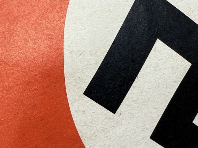Original Nazi Era German Paper Party Rally Flag, UNUSED! — image 6