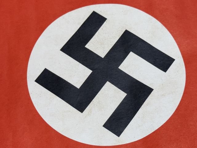 Original Nazi Era German Paper Party Rally Flag, UNUSED! — image 2