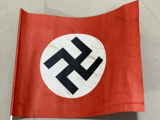 Original Nazi Era German Paper Party Rally Flag, UNUSED! — image 4