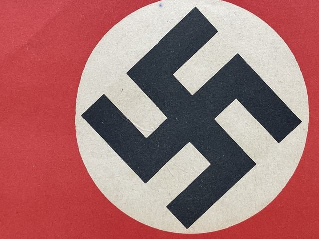 Original Nazi Era German Paper Party Rally Flag, UNUSED! — image 2