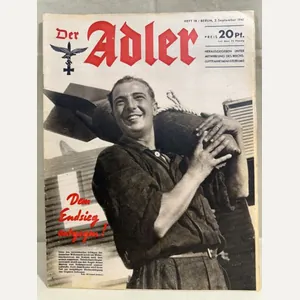 Original WWII German Luftwaffe Magazine Der Adler, September 1941