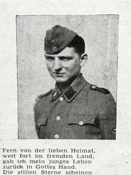 Original WWII German Remembrance Card, Waffen-SS Soldier — image 2