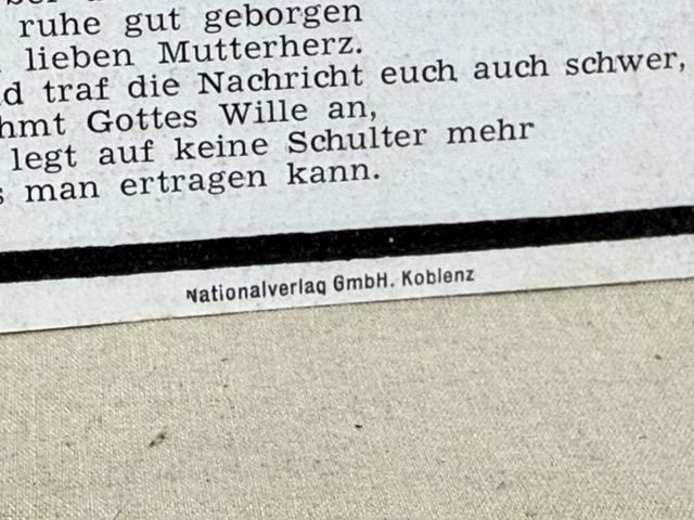 Original WWII German Remembrance Card, Waffen-SS Soldier — image 3