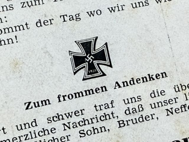 Original WWII German Remembrance Card, Waffen-SS Soldier — image 5