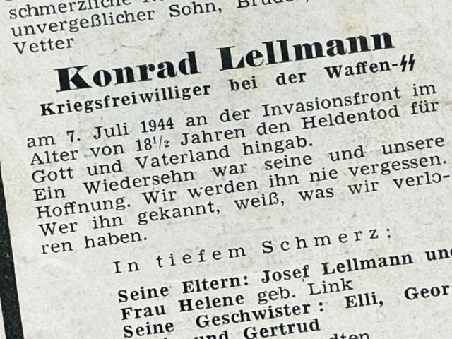 Original WWII German Remembrance Card, Waffen-SS Soldier — image 6