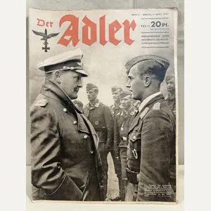 Original WWII German Luftwaffe Magazine Der Adler, March 1941