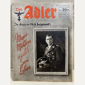 Original WWII German Luftwaffe Magazine Der Adler, October 1940