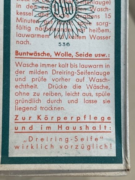 Original WWII Era German Boxed Soap, Three Ring Brand — image 10