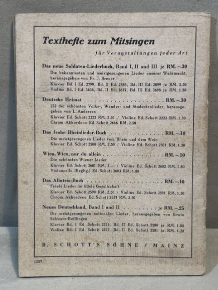 Original WWII German Soldiers Song Book, Das Neue Soldaten Liederbuch — image 3