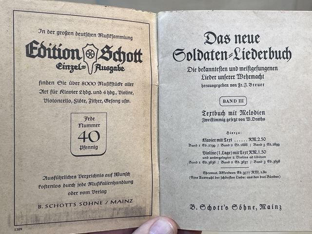 Original WWII German Soldiers Song Book, Das Neue Soldaten Liederbuch — image 4