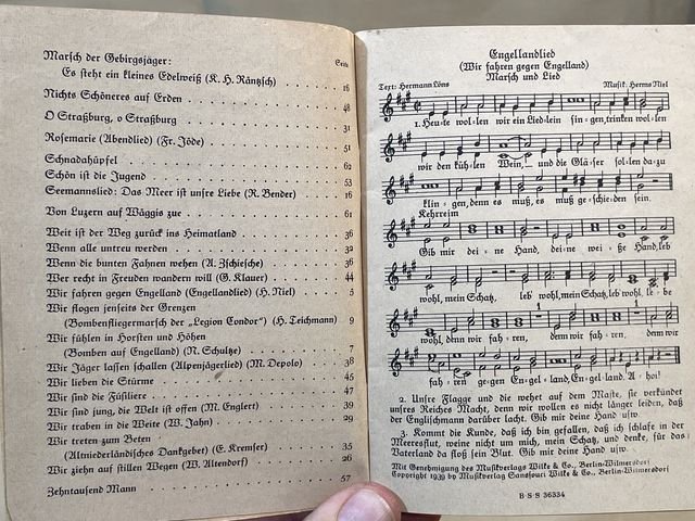 Original WWII German Soldiers Song Book, Das Neue Soldaten Liederbuch — image 6