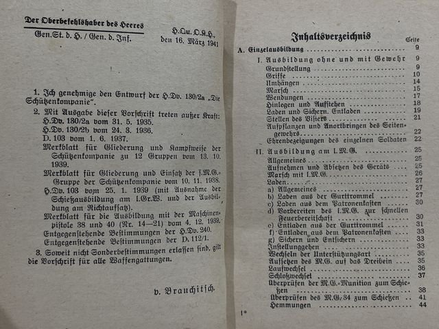 Original WWII German Army Manual H.Dv. 130/2a, Ausbildungsvorschrift f³r die Infanterie — image 5