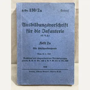 Original WWII German Army Manual H.Dv. 130/2a, Ausbildungsvorschrift f³r die …