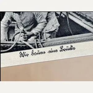 Original WWII German Military Themed Postcard, Bridging Engineers!