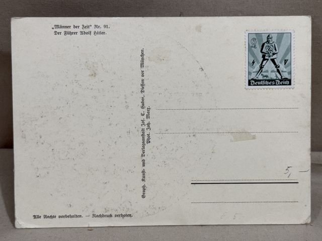Original Nazi Era German Personality Postcard, HITLER! — image 2