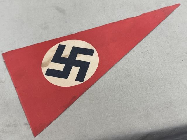 Original Nazi Era German Paper NSDAP Party Rally Pennant Flag — image 5