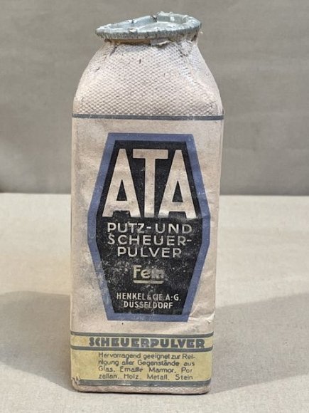 Original WWII Era German ATA Brand Dish Washing Powder, PUTZ UND SCHEUERPULVER — image 12