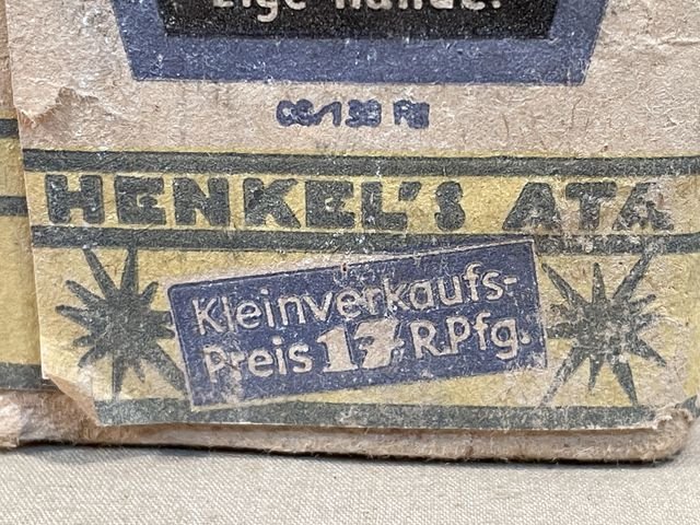 Original WWII Era German ATA Brand Dish Washing Powder, PUTZ UND SCHEUERPULVER — image 13