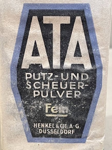 Original WWII Era German ATA Brand Dish Washing Powder, PUTZ UND SCHEUERPULVER — image 14