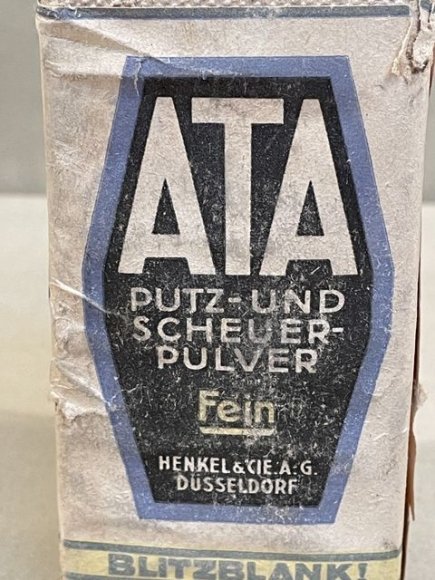 Original WWII Era German ATA Brand Dish Washing Powder, PUTZ UND SCHEUERPULVER — image 8