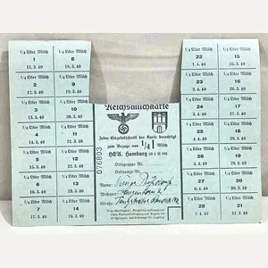 Original Nazi Era German Civilian Ration Card, Reichsmilchkarte (Reichs Milk …