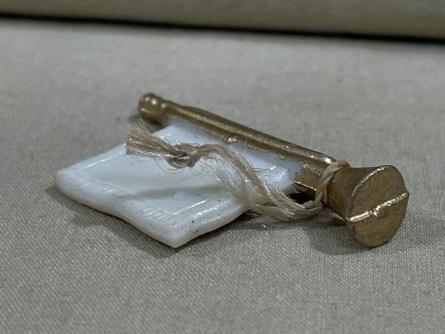 Original Nazi Era German WHW Donation Hitler Youth Trumpet w/Banner — image 3