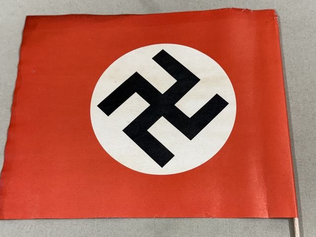 Original Nazi Era German Paper NSDAP Party Rally Flag, UNUSED! — image 5
