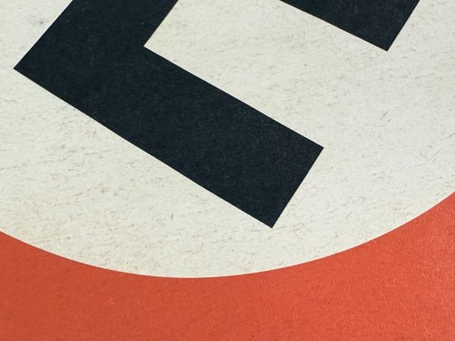 Original Nazi Era German Paper NSDAP Party Rally Flag, UNUSED! — image 7