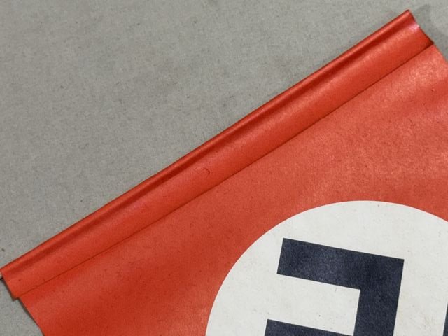 Original Nazi Era German Paper NSDAP Party Rally Flag, UNUSED! — image 6